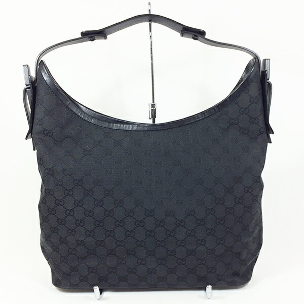 GUCCI GG Canvas Hobo Bag Tote Black